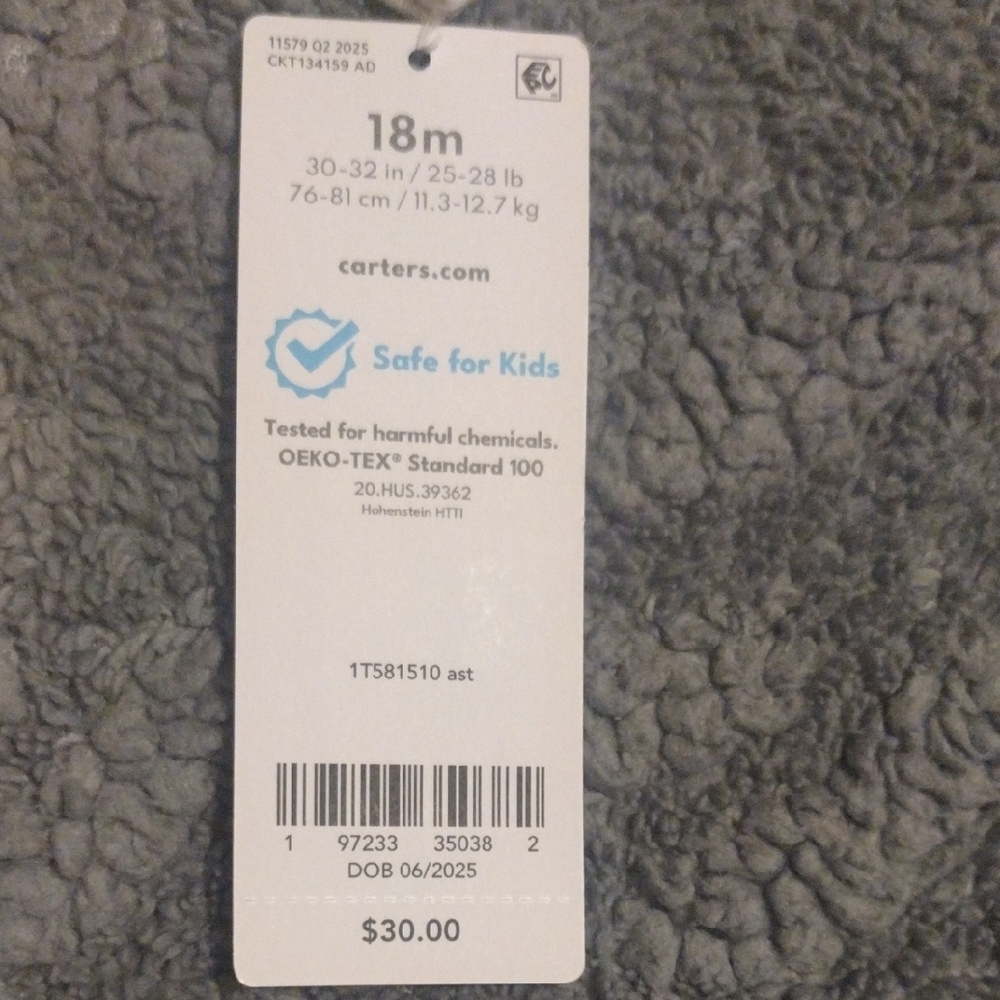 Carter's Cream Long-Sleeve Baby One-Piece with Woodland Winter Prints - Picture 2 of 8